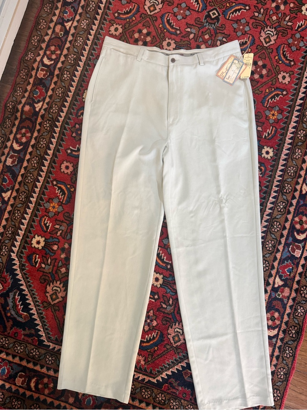 NWT Tommy Bahama Flat Front Casual Fit Trousers 100% Silk in Ocean Landing
